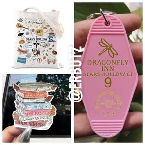 Gilmore Girls Gift Bundle (Canvas Tote, Keychain, Vinyl Sticker) 🎁